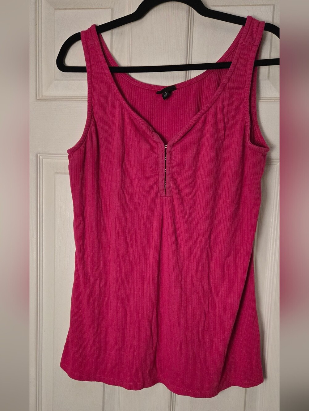 Torrid Pink Ribbed Tank Top with Hook-Front Detail